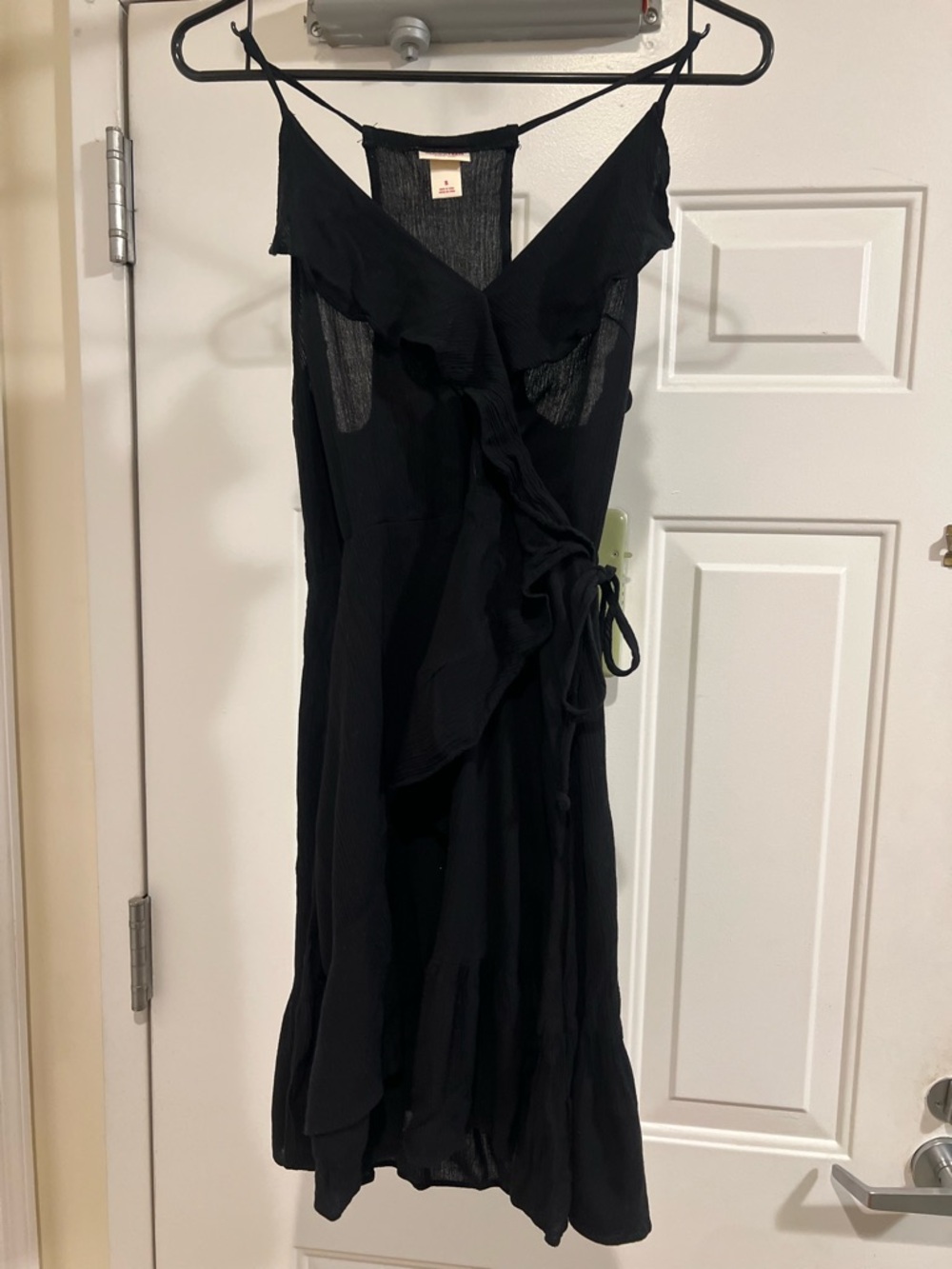 Mossimo Supply Co. Black Ruffle Wrap Midi Dress